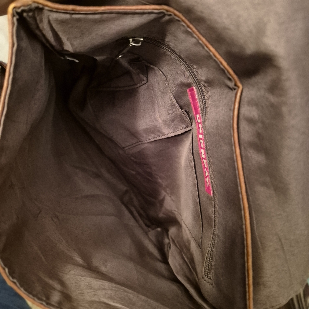 UNIONBAY Brown Backpack with Peace Emblem Vintage - Picture 3 of 4